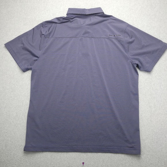 Under Armour HeatGear Polo Shirt Mens 2XL Purple Stripe Golf Performance Stretch - Picture 5 of 10